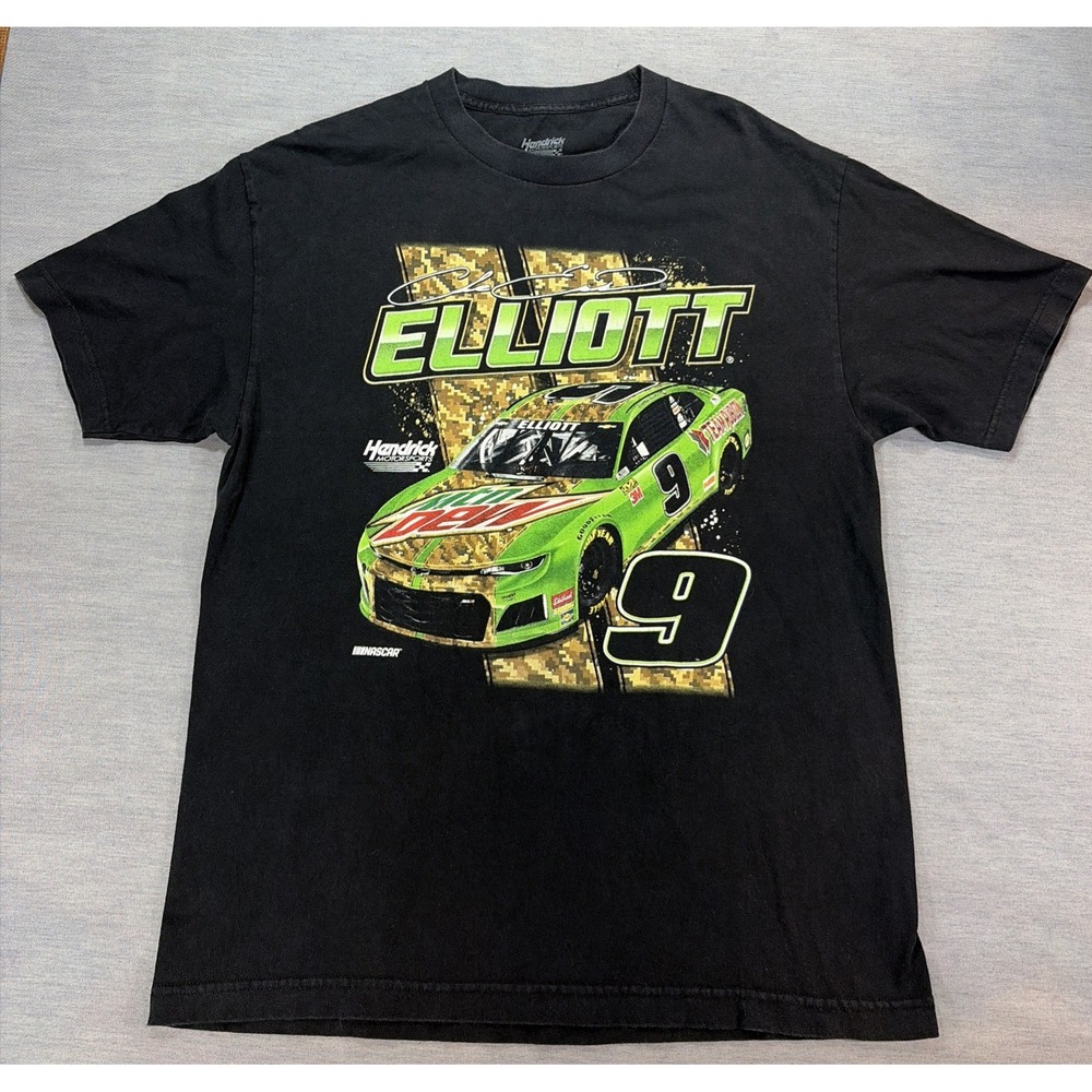Hendrick Motorsports #9 Chase Elliott Mountain Dew Car Graphic Shirt Sz L